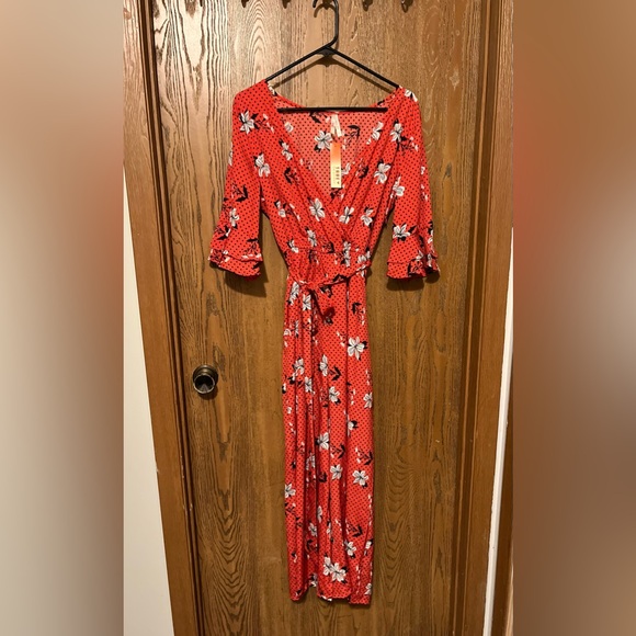 True Destiny Pants - NWT Floral Red Jumpsuit